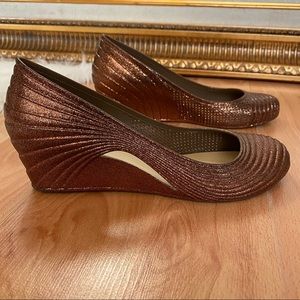Chic By Lady Couture Rose Gold Metallic Wedges